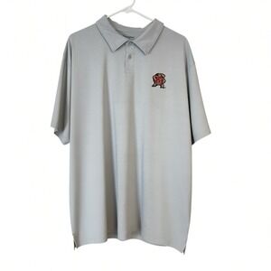 CHAMPION NCAA MARYLAND TERRAPINS PERFORMANCE POLO GREY SHIRT‎ SIZE 2XL NWT